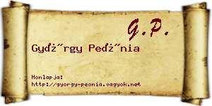 György Peónia névjegykártya